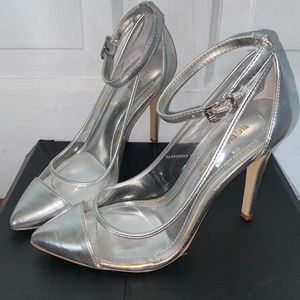 BCBGeneration Silver Metallic Pumps